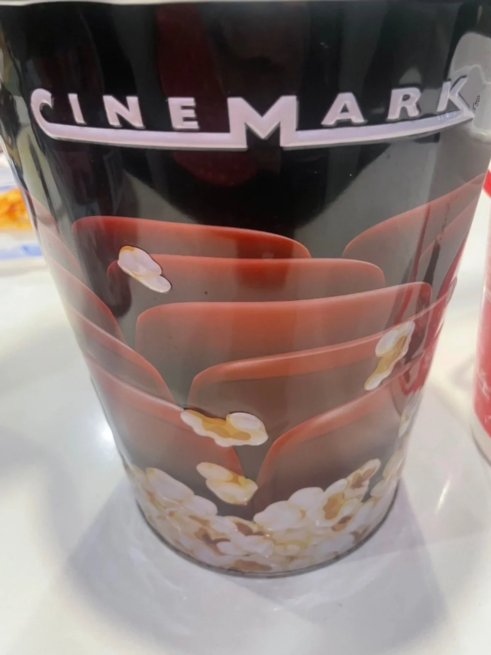 Cinemark Collectible Coca Cola Metal Large Popcorn Buckets, Set Of 2